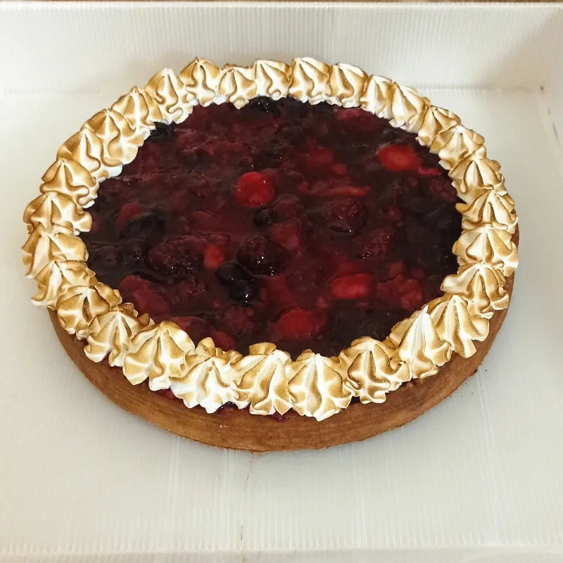 Cheesecake frutos del boque con trozos