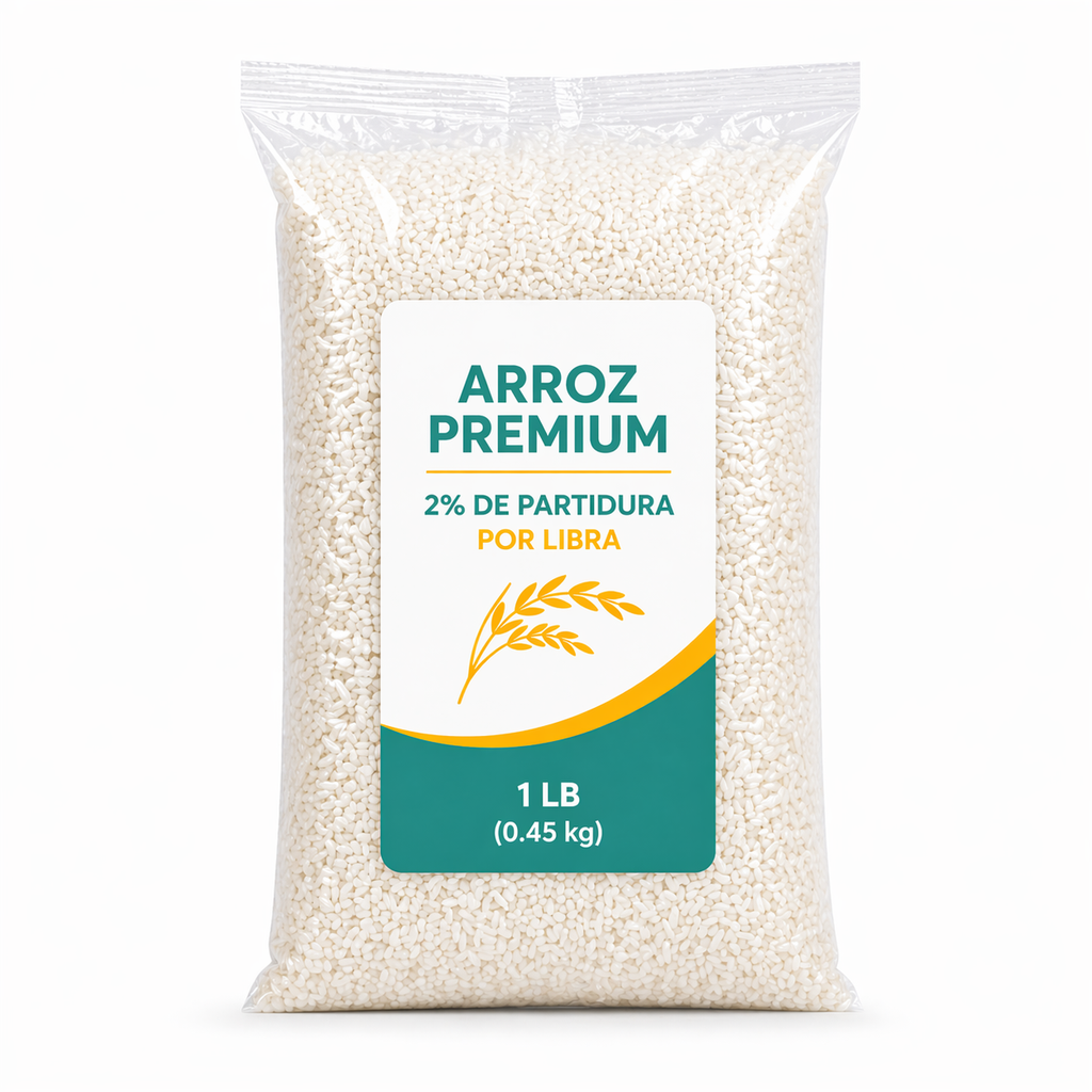 Arroz premium 2% de partidura por libra